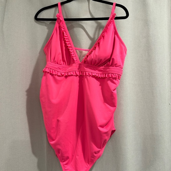 Pink Ruffled One-Piece Swimsuit - Picture 2 of 4